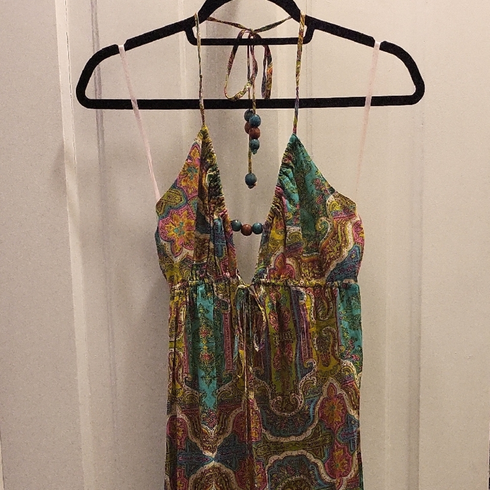 Colorful Halter Maxi Dress